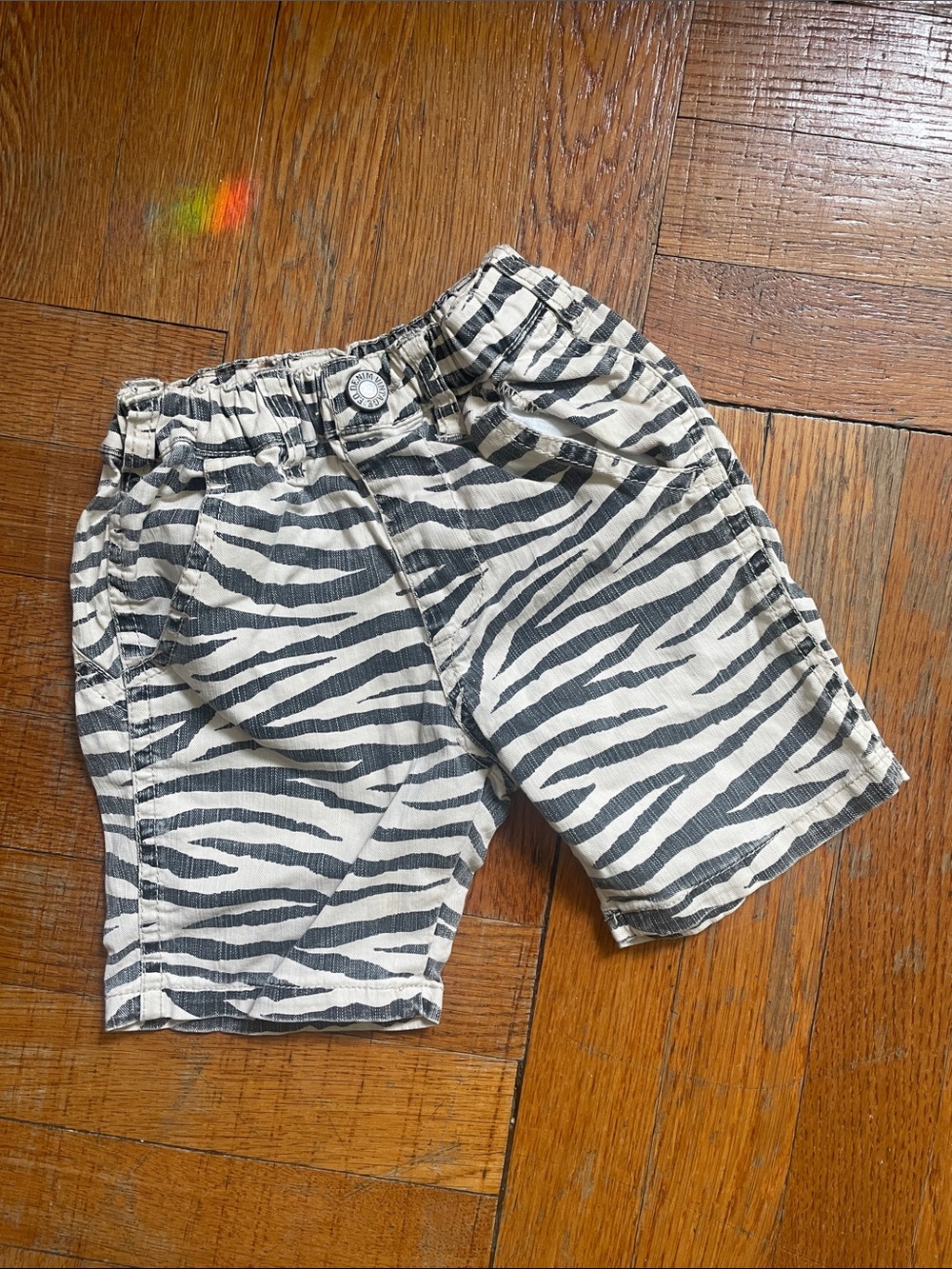 zebra print cotton shorts, size 24M/2T
